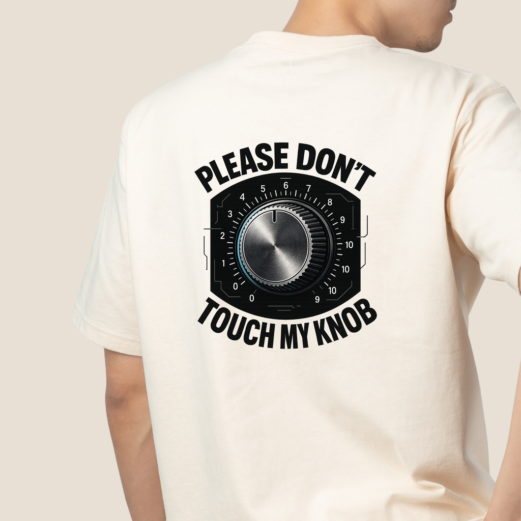 "Please Don't Touch My Knob" - Unisex Terry Oversized Tee (Off White)
