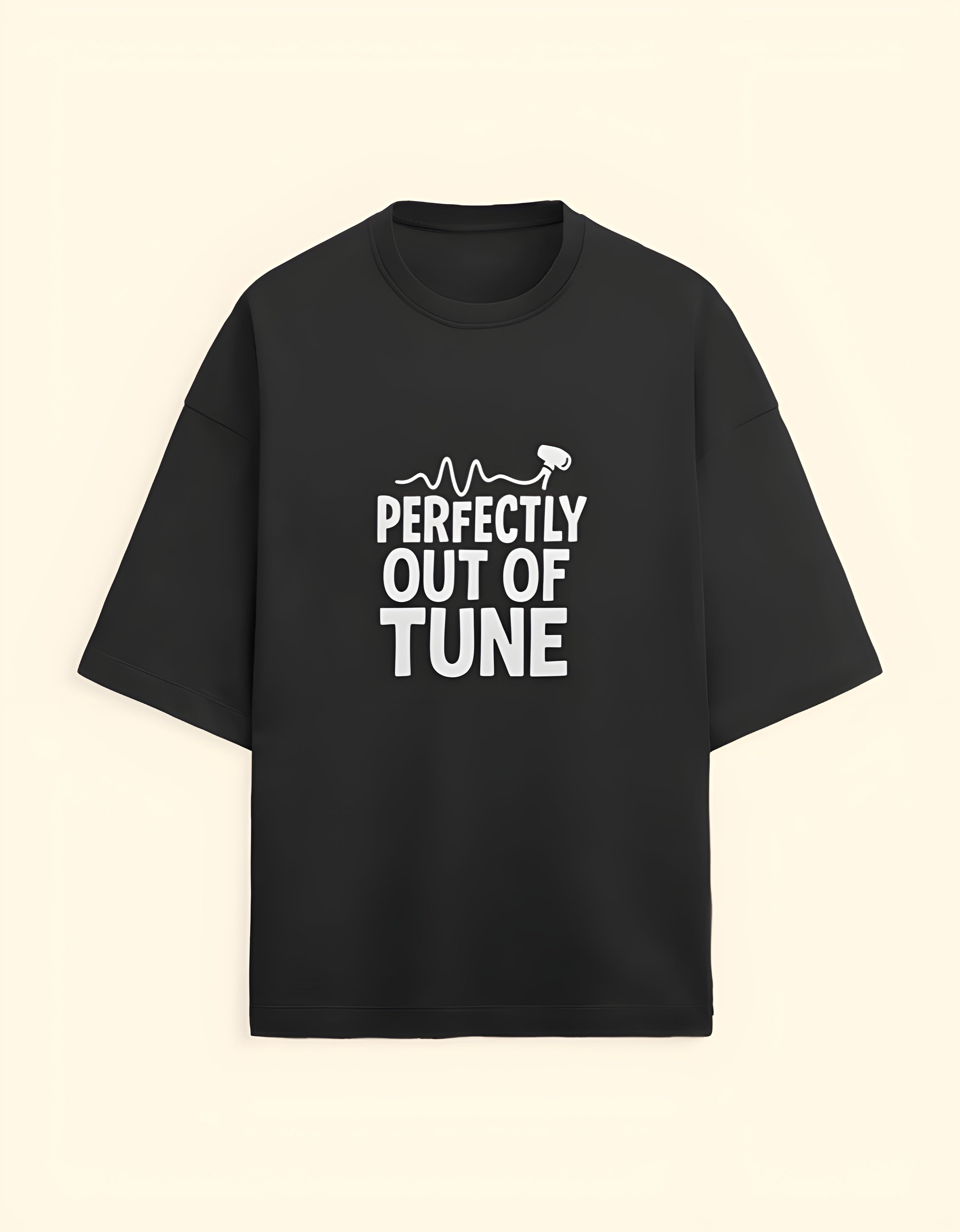 "Perfectly Out Of Tune" - Unisex Terry Oversized Tee